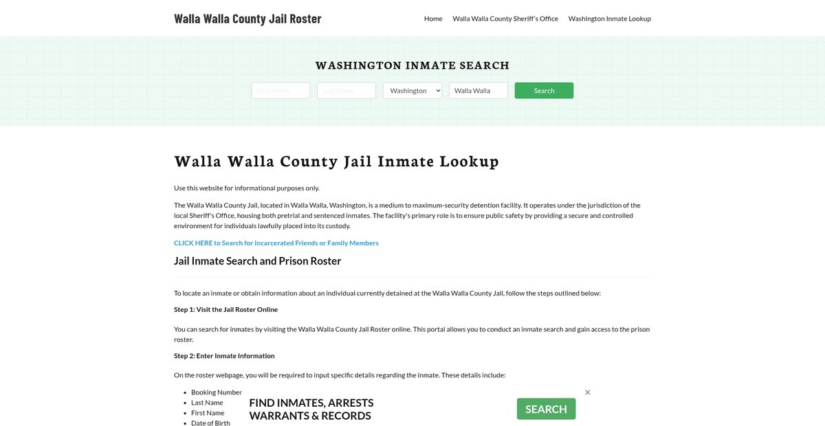 Preview of wallawallacountyjail.org