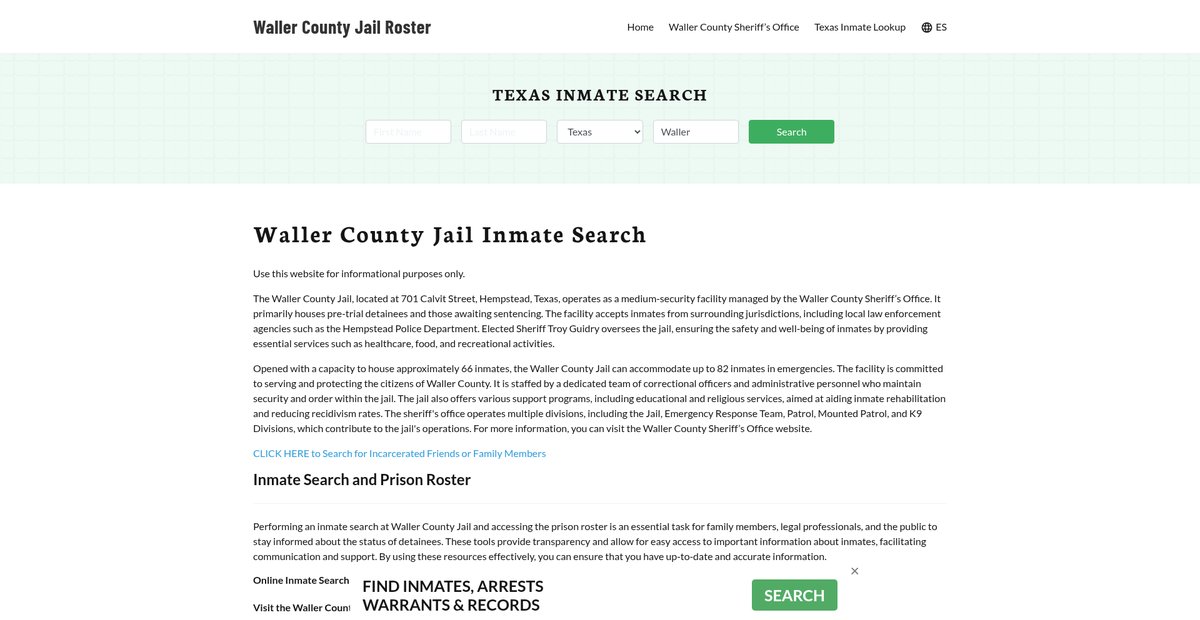 Preview of wallercountyjail.org