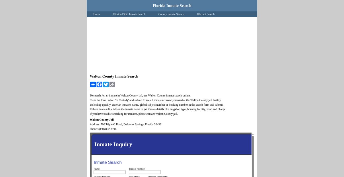 Preview of inmatesearchflorida.org
