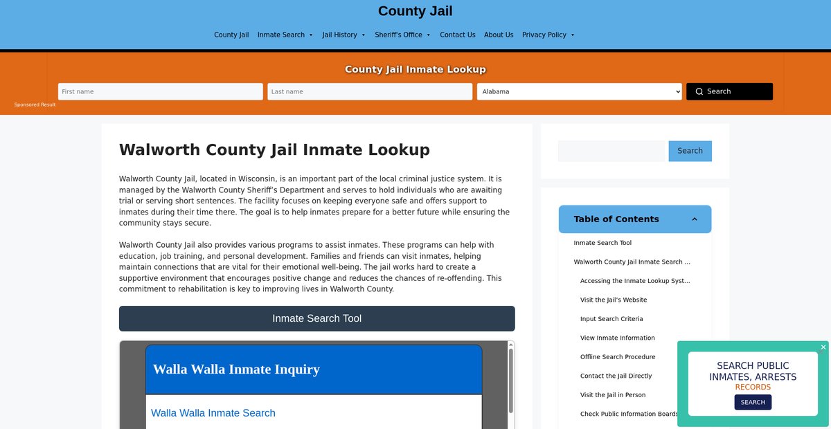 Preview of walworth.countyjail.org