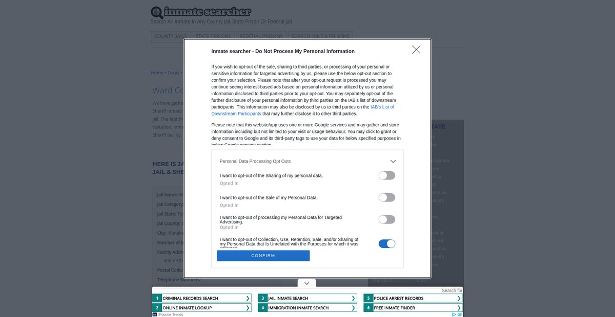 Preview of inmatesearcher.com