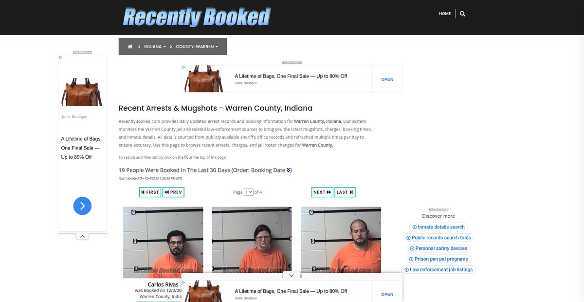 Preview of recentlybooked.com