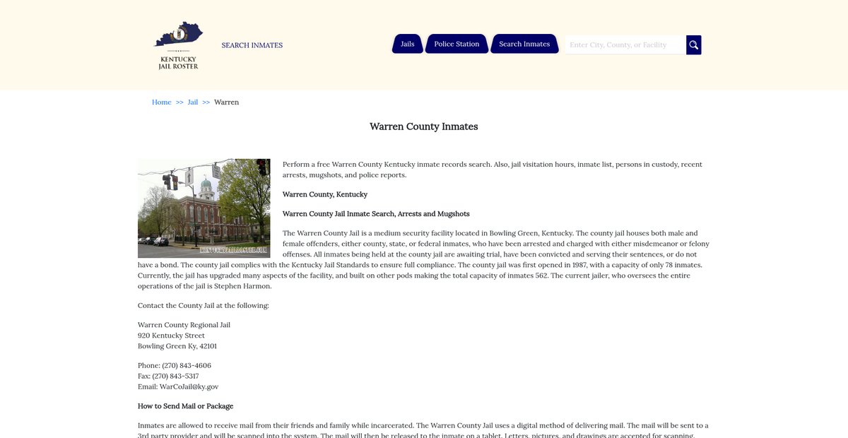 Preview of kentuckyjailroster.com