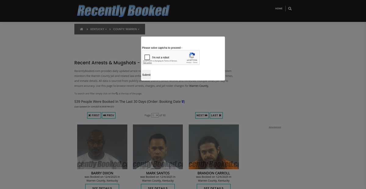 Preview of recentlybooked.com
