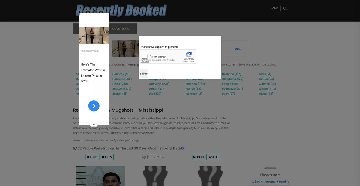 Preview of recentlybooked.com
