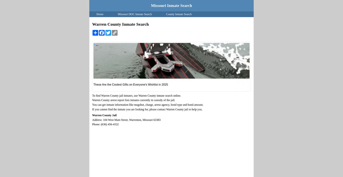 Preview of inmatesearchmissouri.org