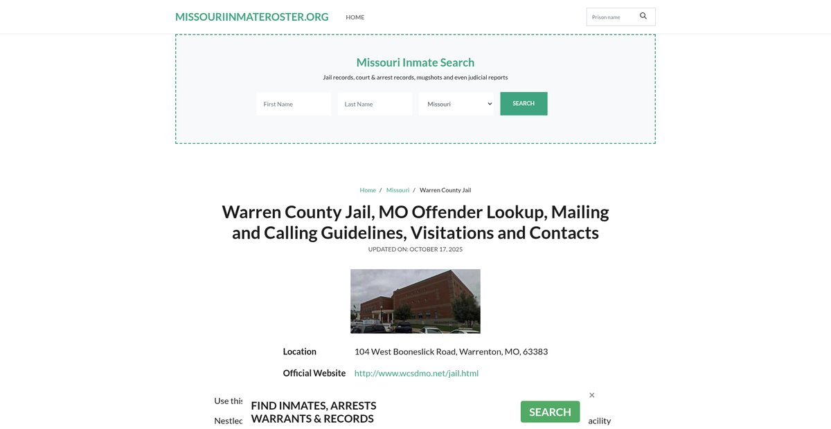 Preview of missouriinmateroster.org