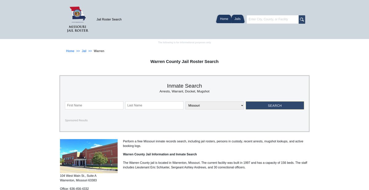 Preview of missourijailroster.com