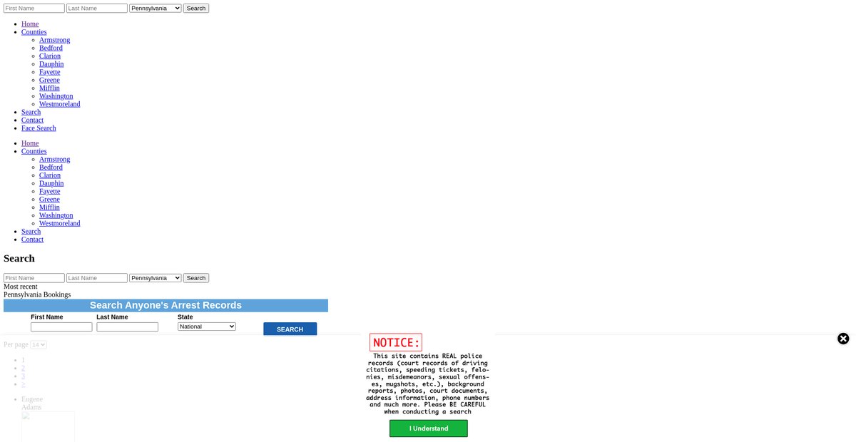 Preview of pennsylvania.arrests.org