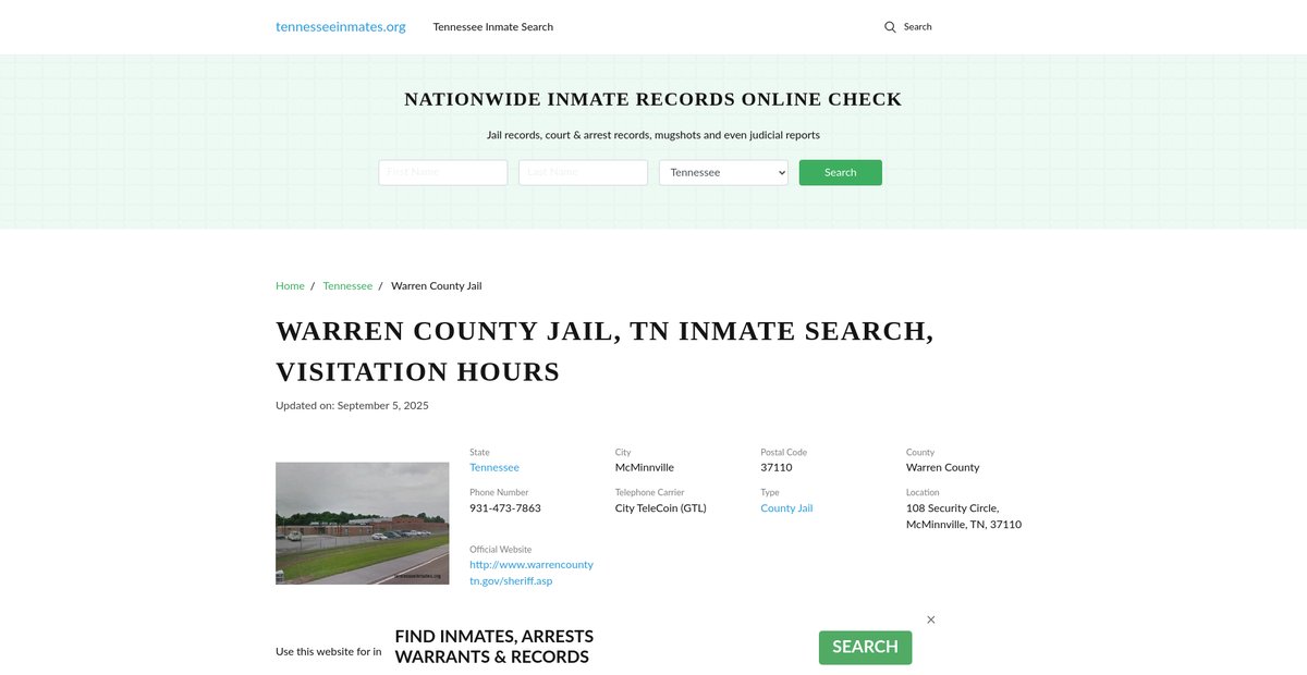 Preview of tennesseeinmates.org