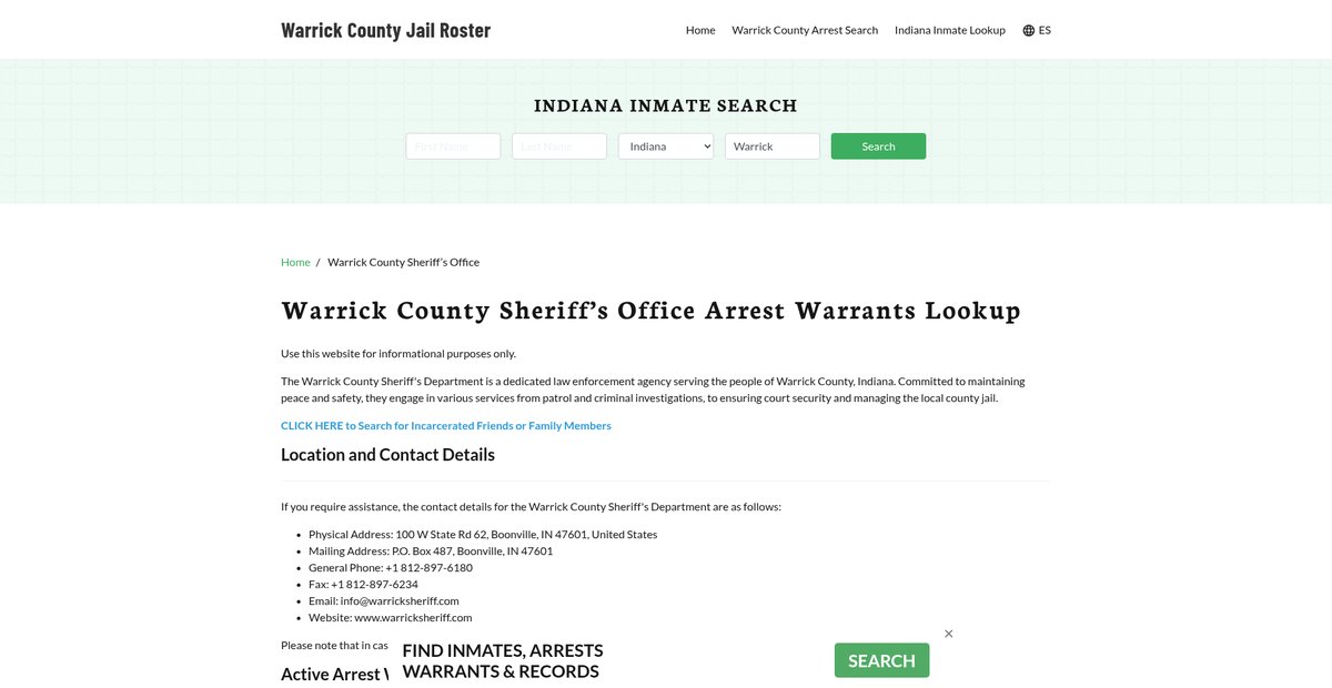 Preview of warrickcountyjail.org