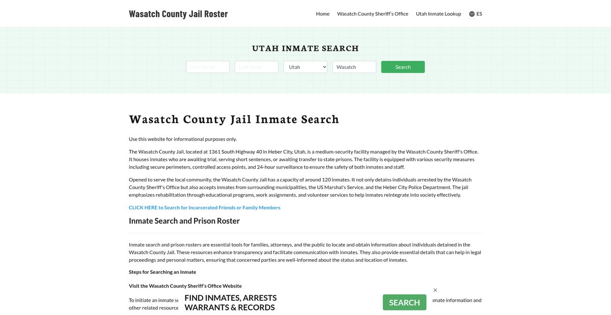 Preview of wasatchcountyjail.org