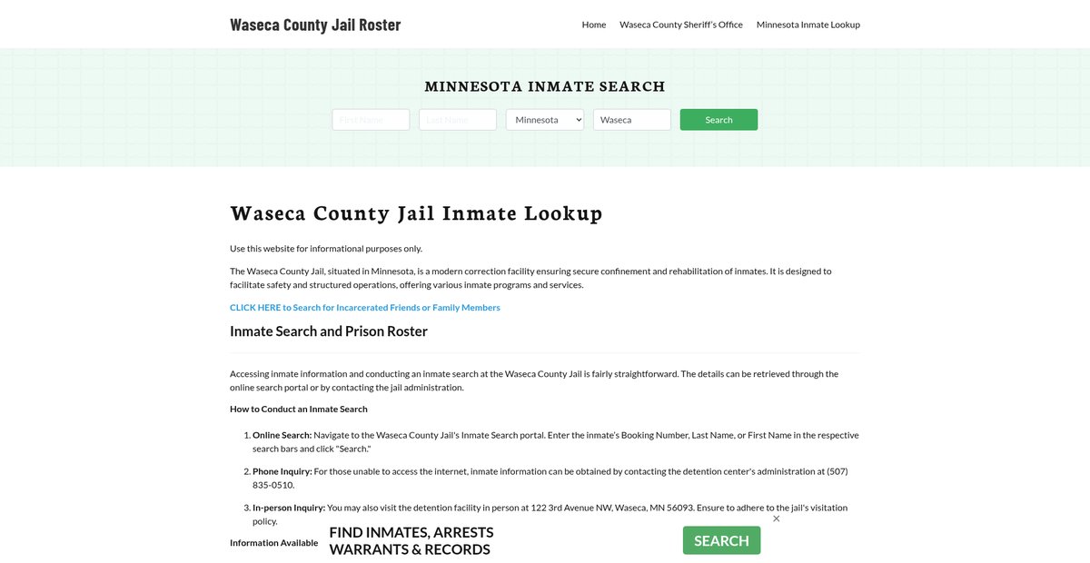Preview of wasecacountyjail.org