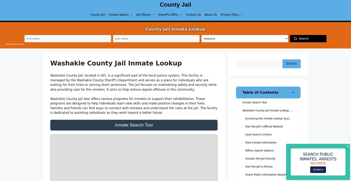 Preview of washakie.countyjail.org