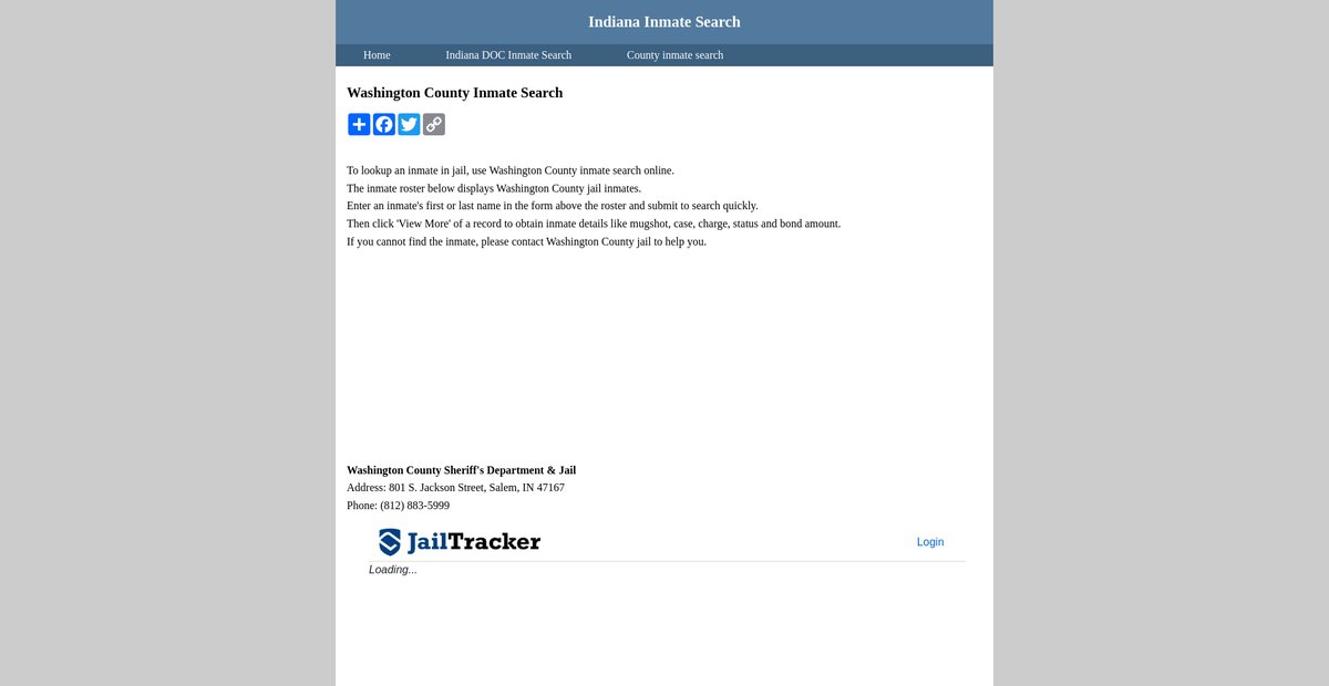 Preview of inmatesearchindiana.org