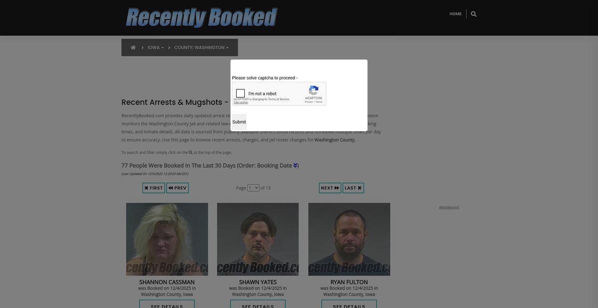 Preview of recentlybooked.com