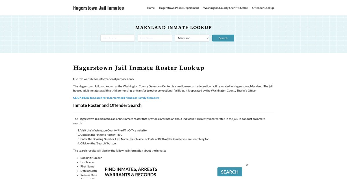 Preview of hagerstownjail.org