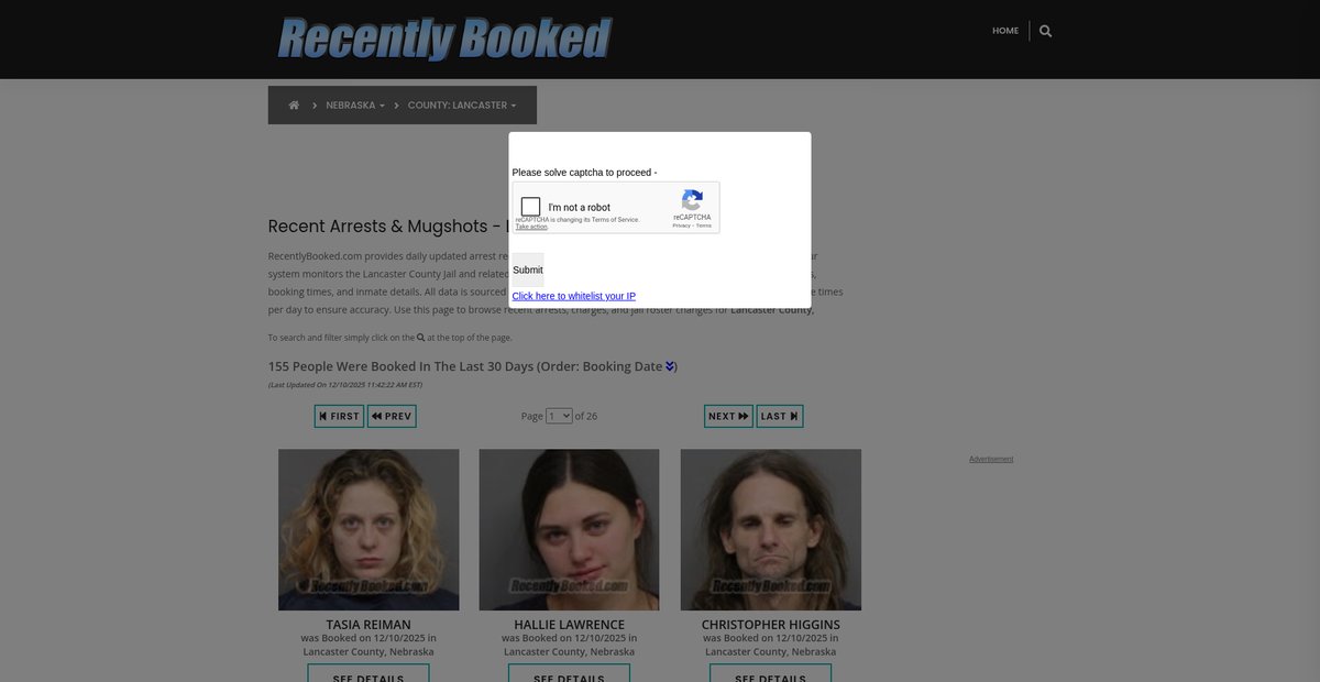 Preview of recentlybooked.com