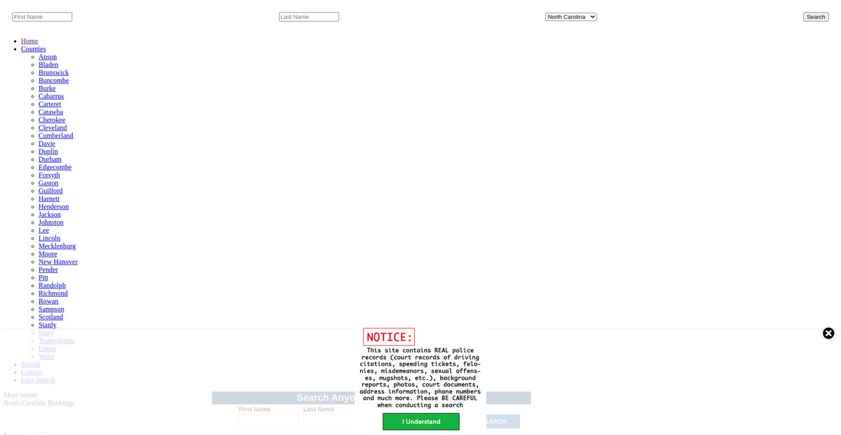 Preview of northcarolina.arrests.org