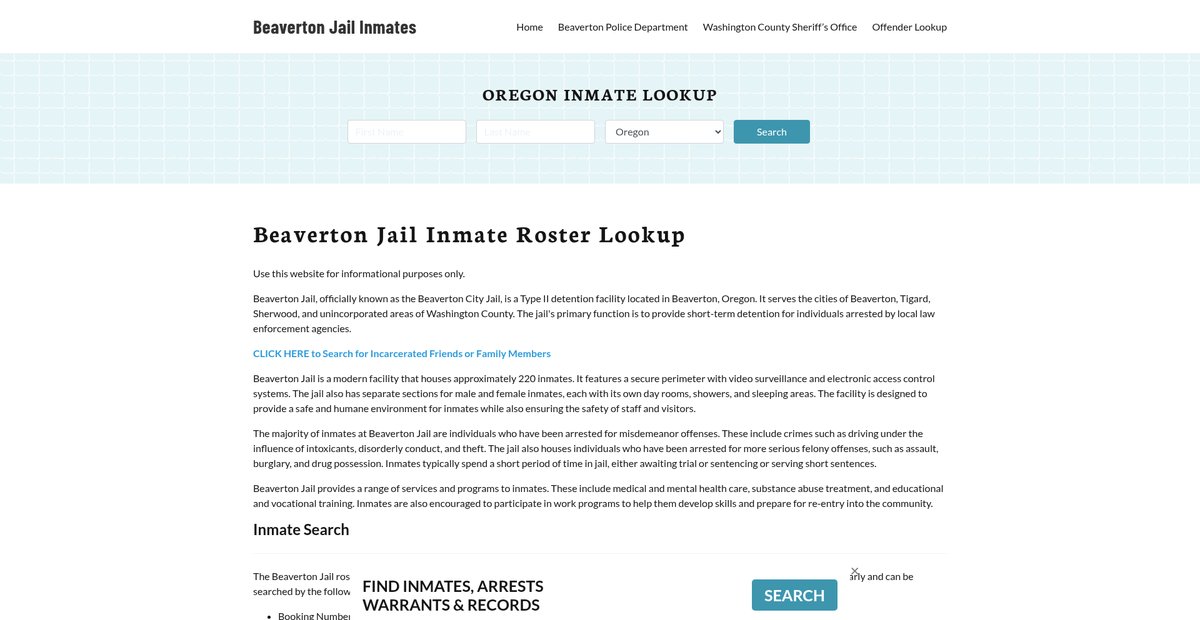 Preview of beavertonjail.org