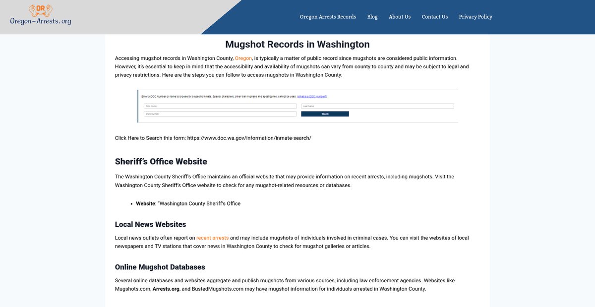 Preview of oregon-arrests.org