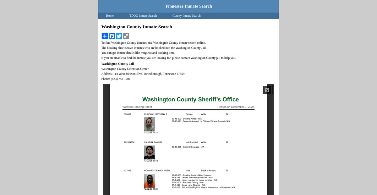 Preview of inmatesearchtennessee.org