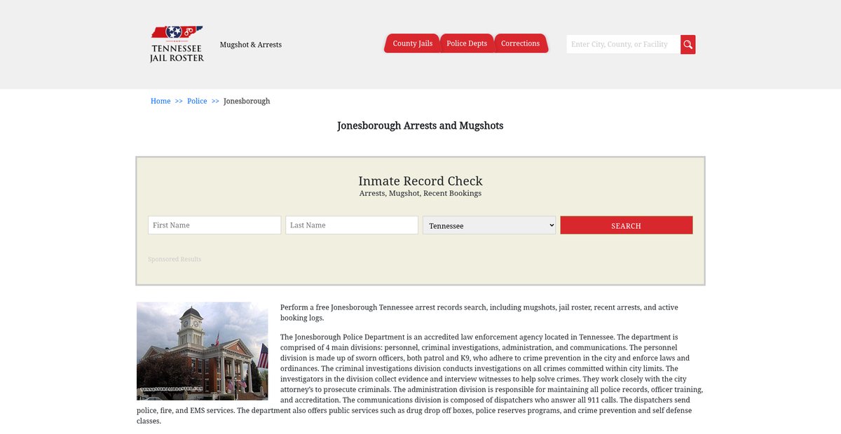 Preview of tennesseejailroster.com
