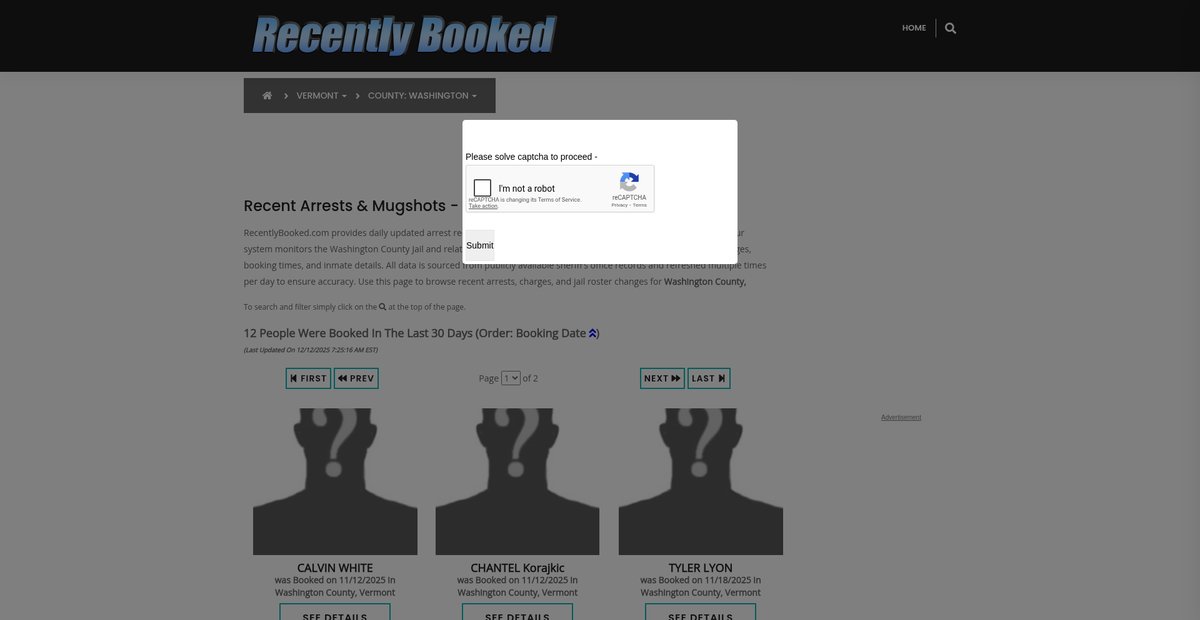 Preview of recentlybooked.com