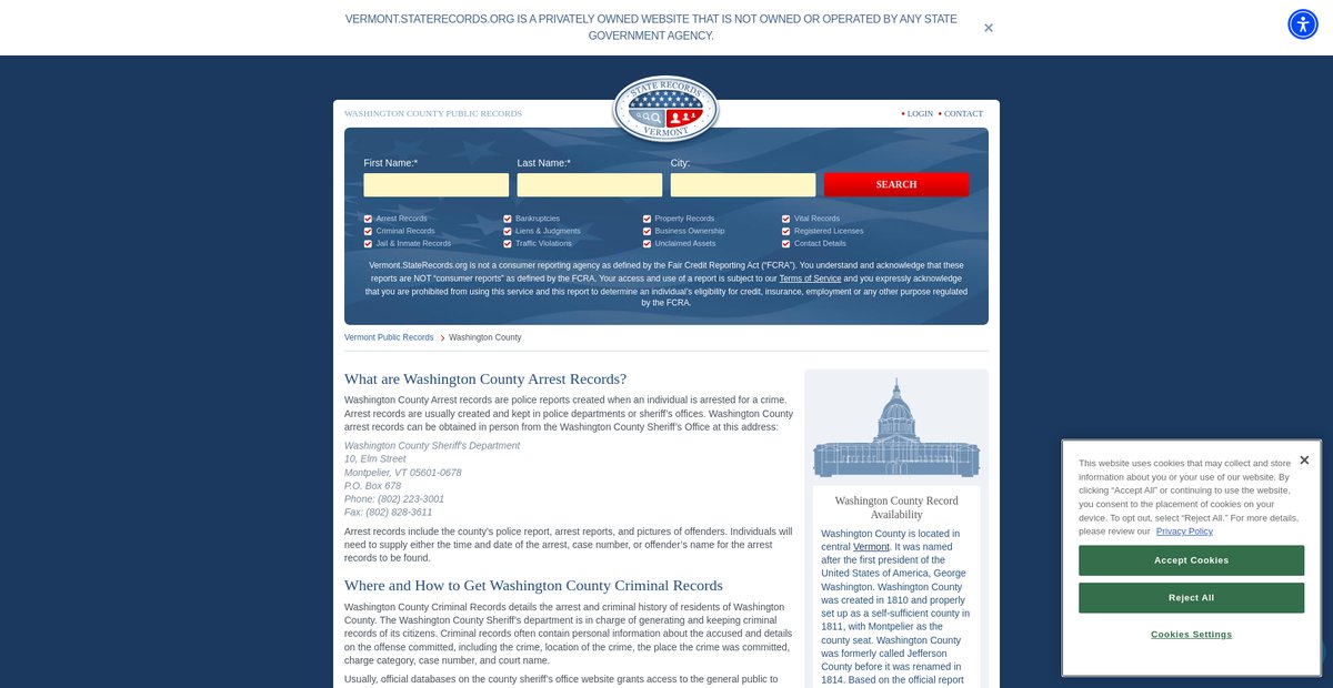 Preview of vermont.staterecords.org