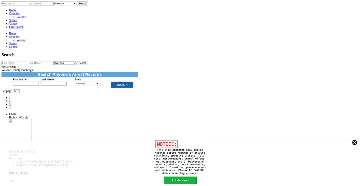 Preview of nevada.arrests.org