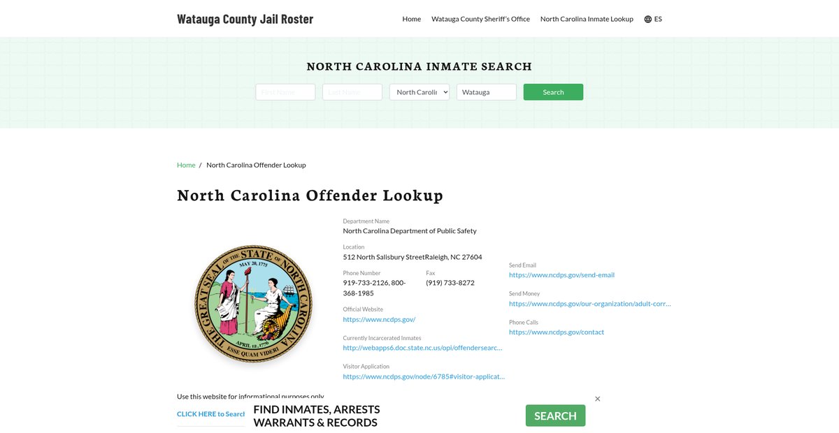 Preview of wataugacountyjail.org