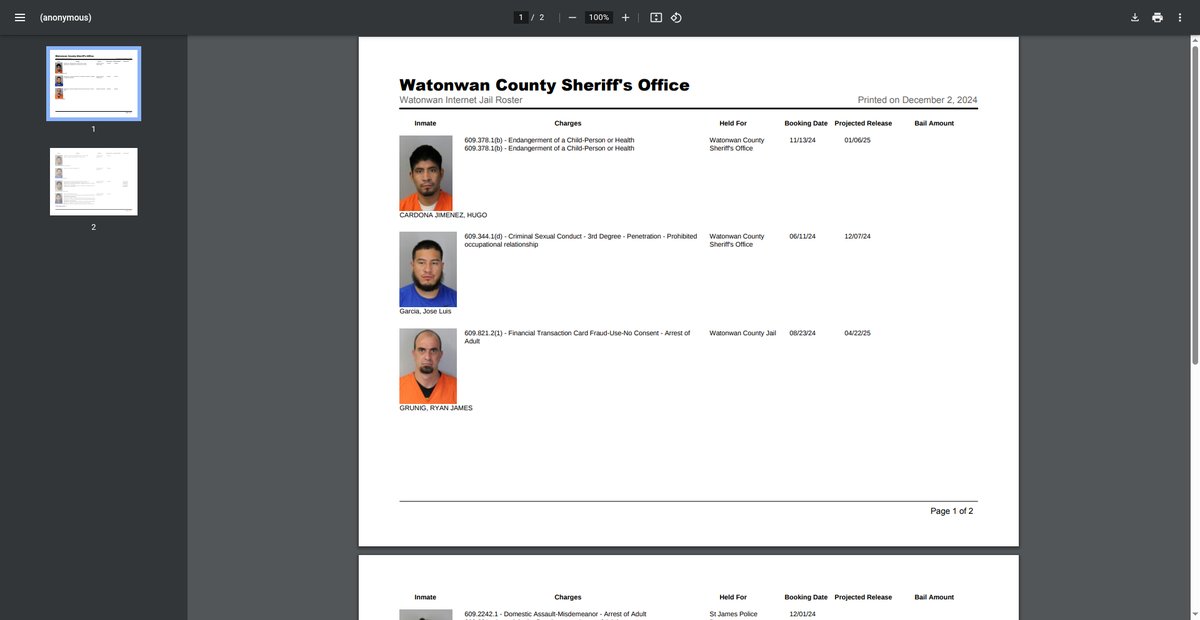 Preview of jailrosters.org