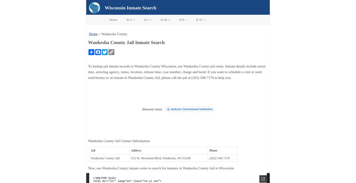 Preview of inmatesearchwi.org