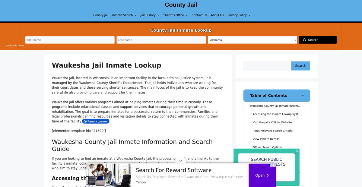 Preview of waukesha.countyjail.org