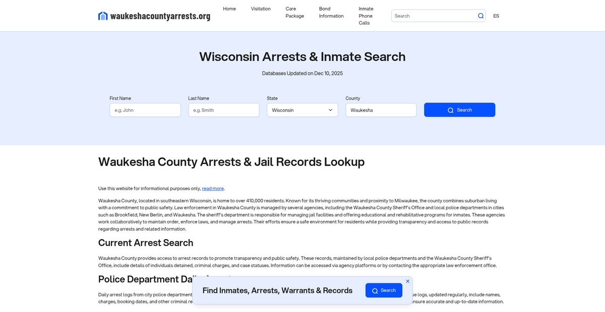 Preview of waukeshacountyarrests.org