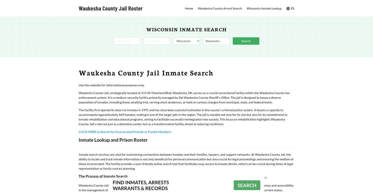 Preview of waukeshacountyjail.org