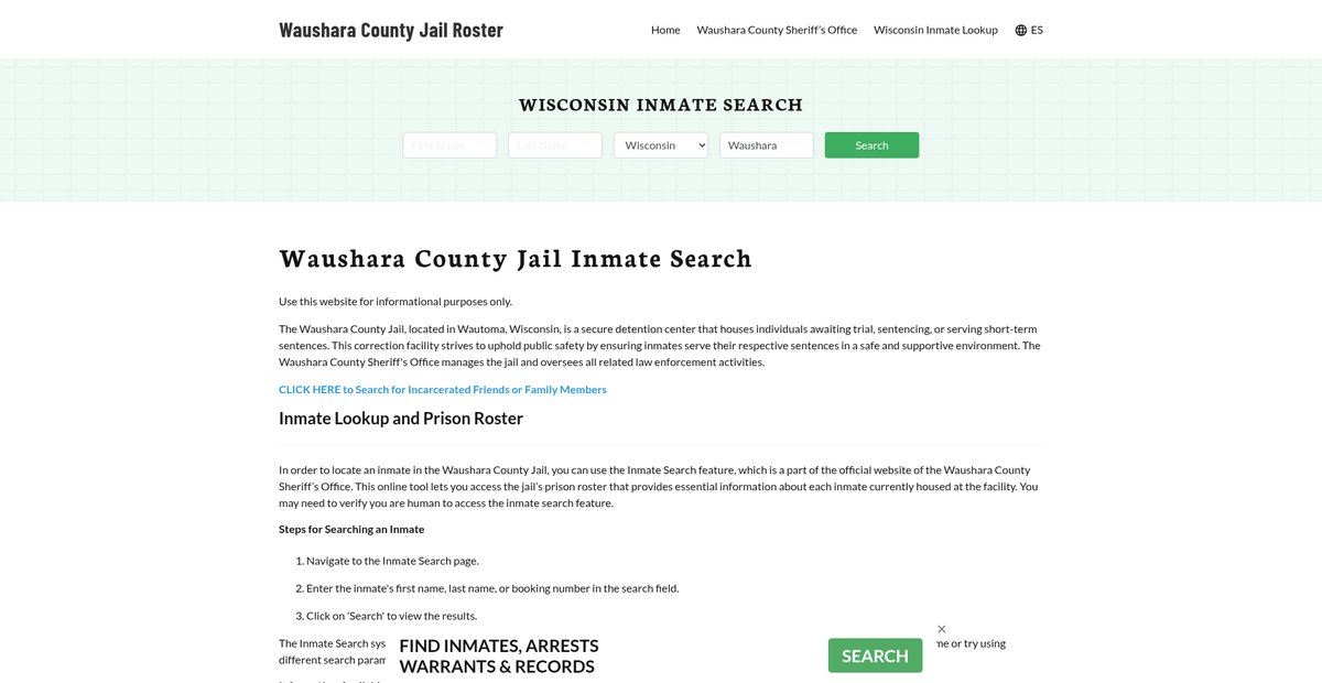 Preview of wausharacountyjail.org