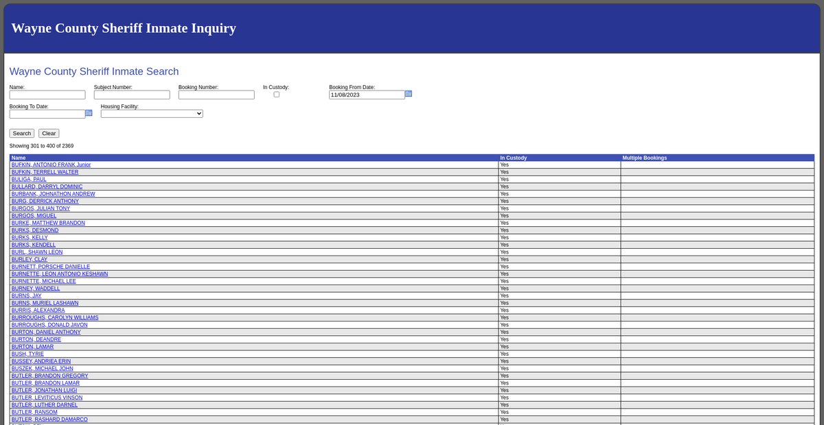 Preview of inmateinquiry.waynecounty.com