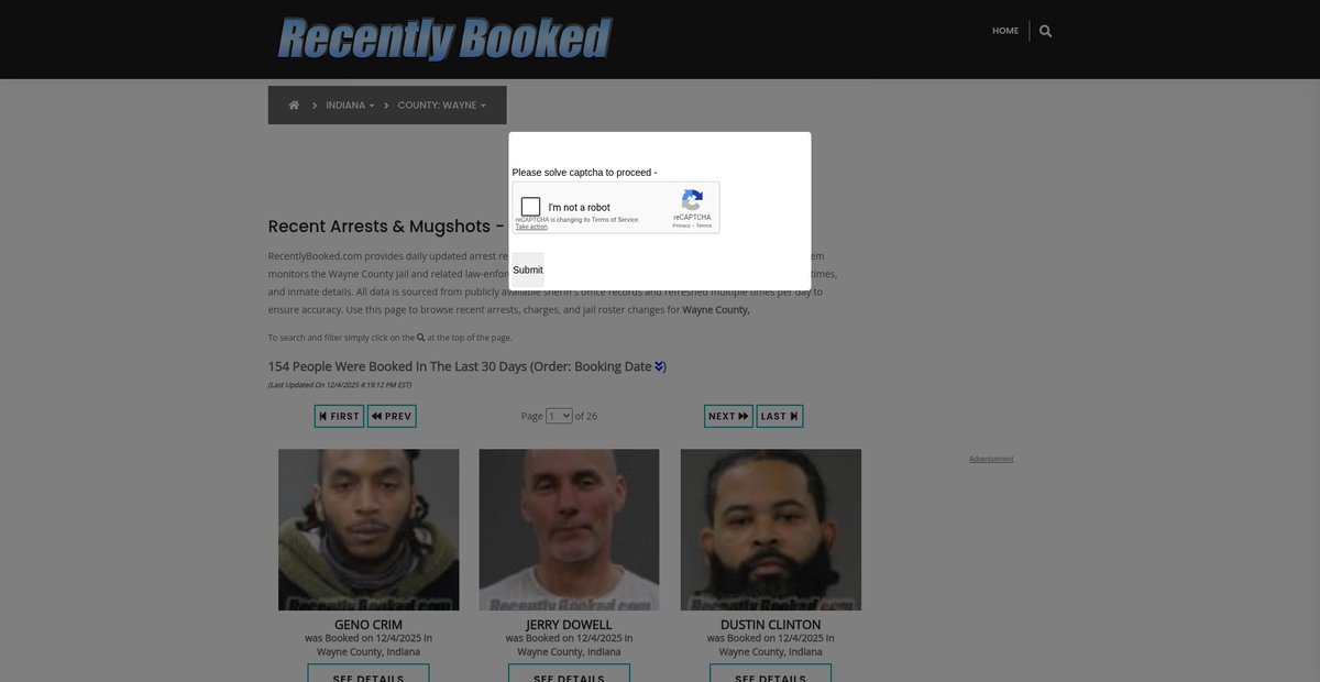 Preview of recentlybooked.com