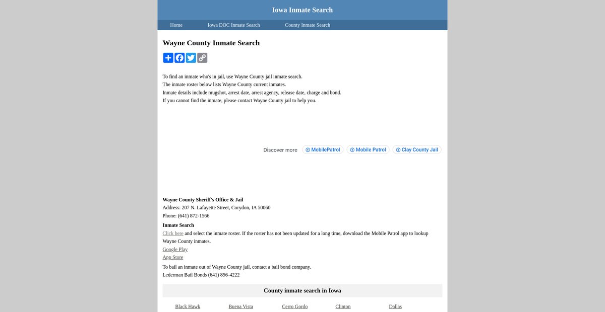 Preview of inmatesearchiowa.org