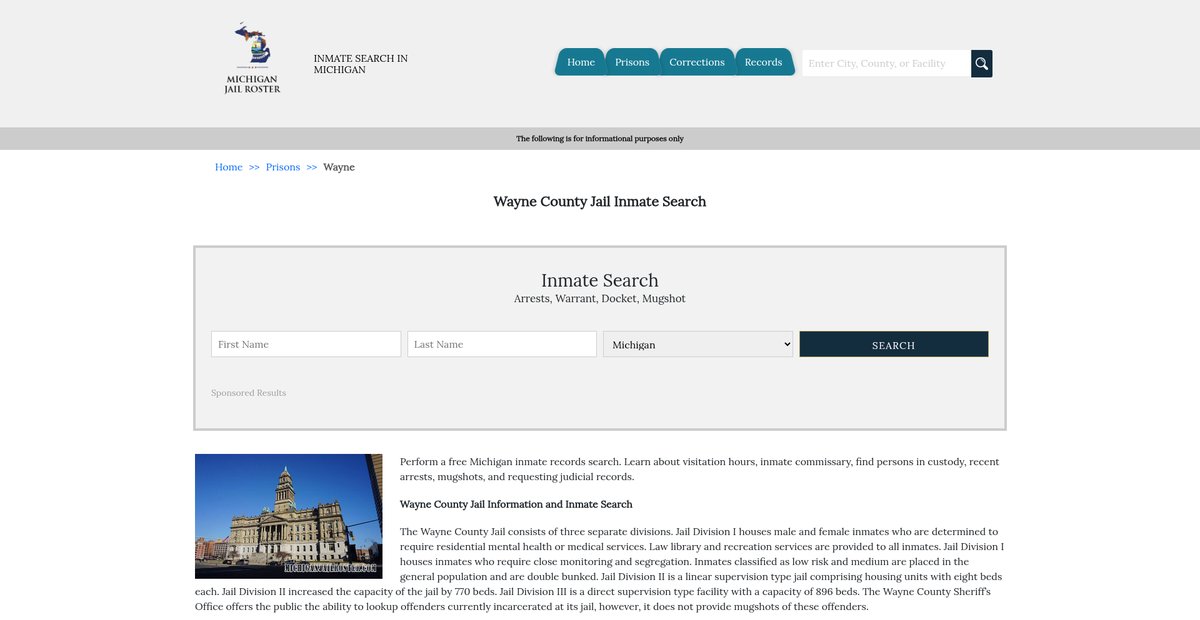 Preview of michiganjailroster.com