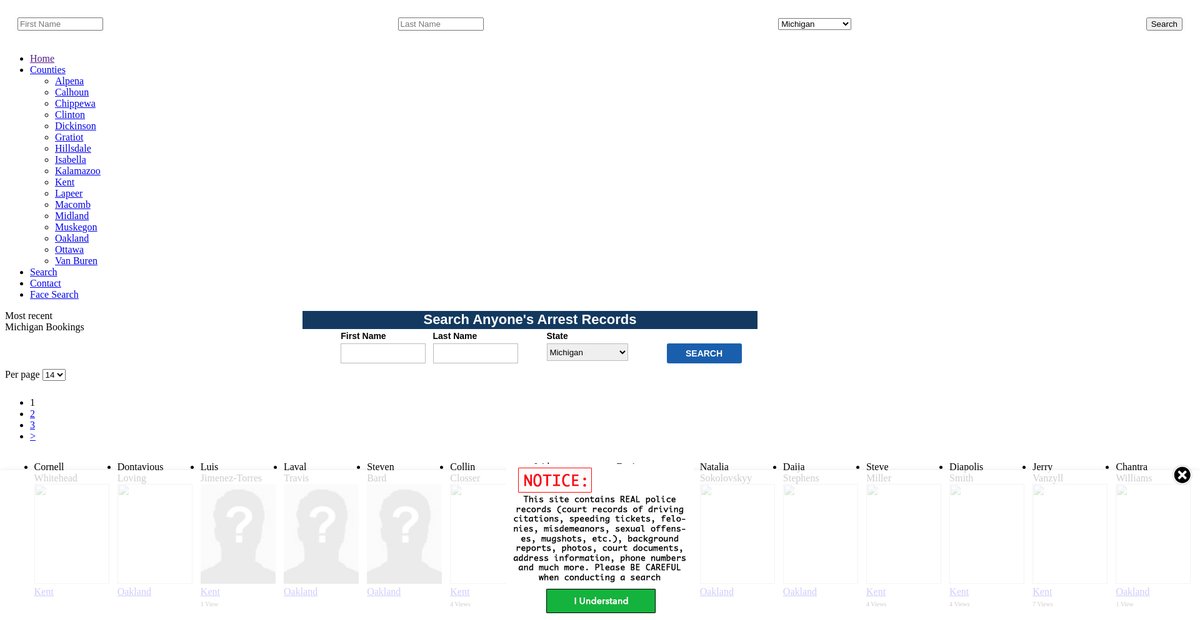 Preview of michigan.arrests.org