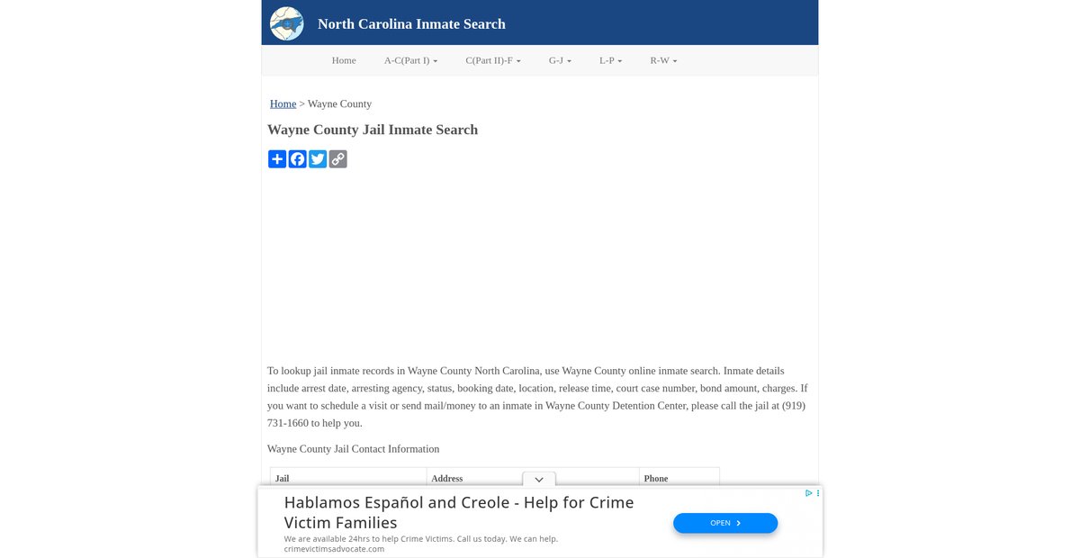 Preview of inmatesearchnc.org