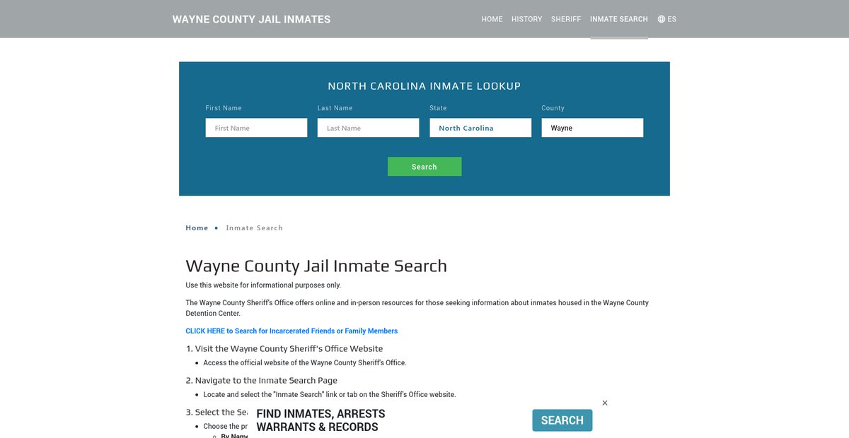 Preview of waynejailroster.org