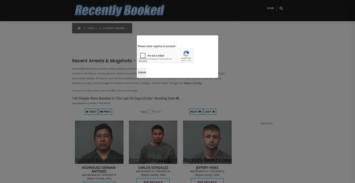 Preview of recentlybooked.com