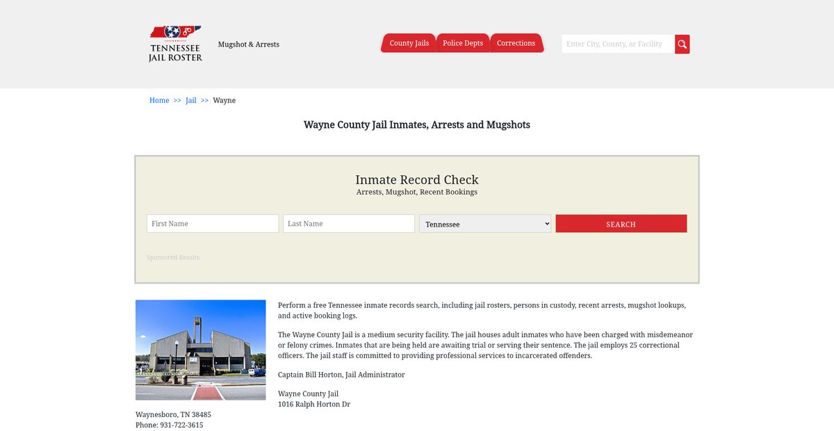 Preview of tennesseejailroster.com