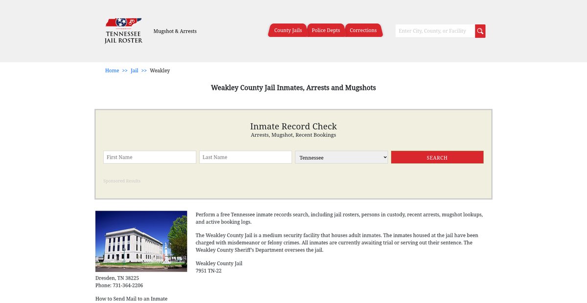 Preview of tennesseejailroster.com