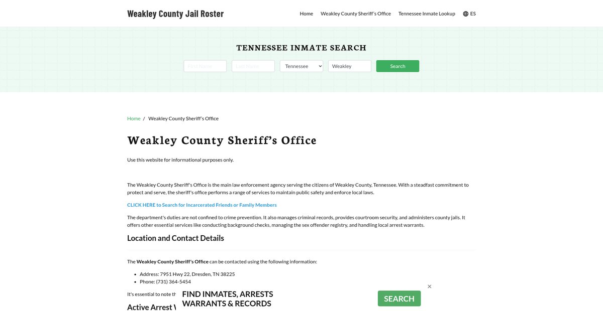 Preview of weakleycountyjail.org