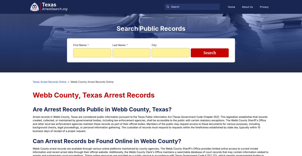 Preview of texasarrestsearch.org