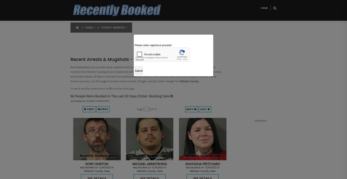 Preview of recentlybooked.com